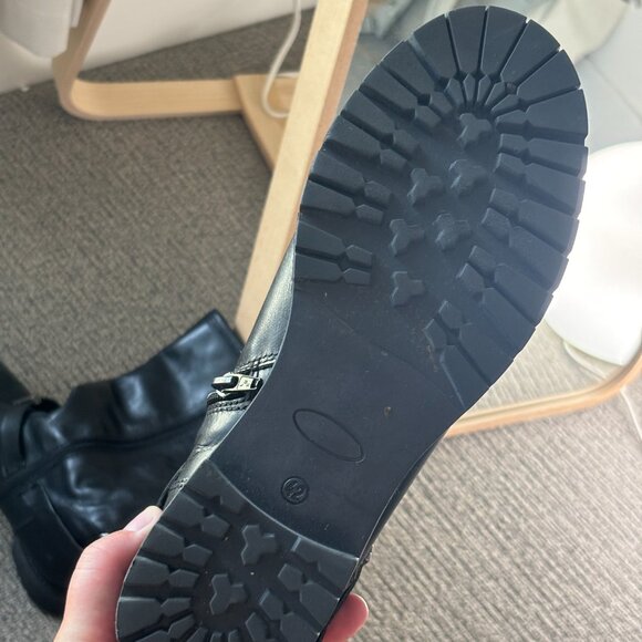 Italian Leather Biker Boots — Size 42 - Picture 2 of 7